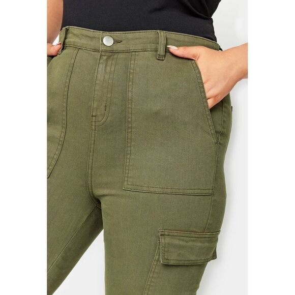 V.I.P. Jeans Women Green Cargo Jogger Pant Size 13 /14 - Picture 2 of 11